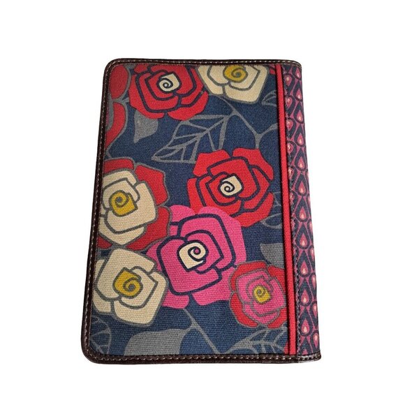 FOSSIL Key Per Tablet Book Kindle Cover/Organizer Canvas Floral Zip Closure - Picture 12 of 12